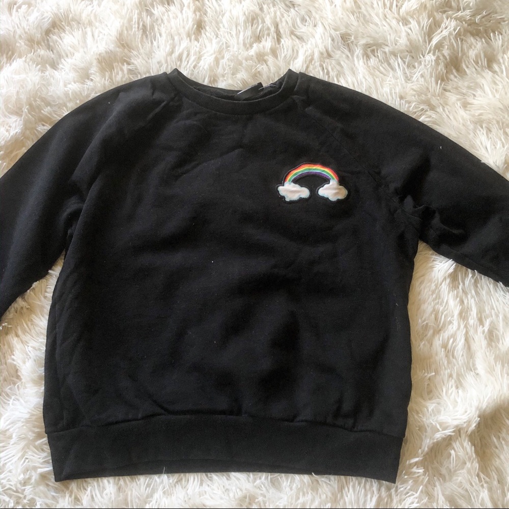 Black sweatshirt with rainbow